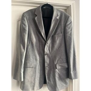 Bachrach Blazer Mens 41L Charcoal Gray Button Jacket Sport Coat Silk Wool